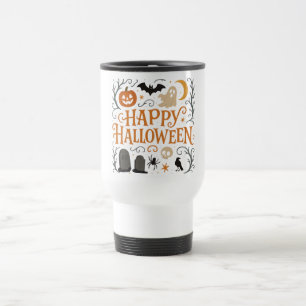 Caneca Térmica Clássico, vintage Feliz Halloween