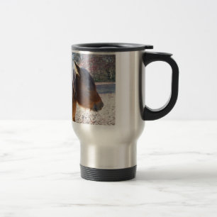 Caneca Térmica Close de cavalo marrom, pequeno pônei marrom