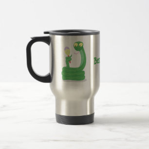 Caneca Térmica Cobra verde engraçado com desenhos de maraca
