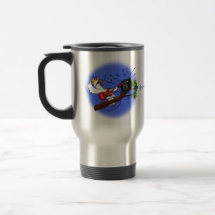Caneca Térmica Cocô engraçado tocando cartoon de violão