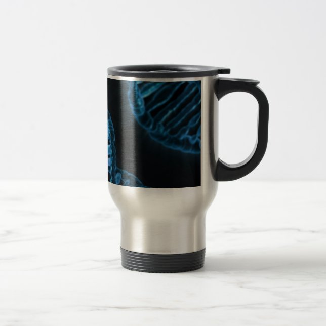 Caneca Térmica Código microscópico da hélice dobro do ADN da vida (Direita)