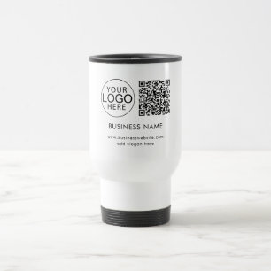 Caneca Térmica Código QR de Logotipo de Negócios Simples Eventos
