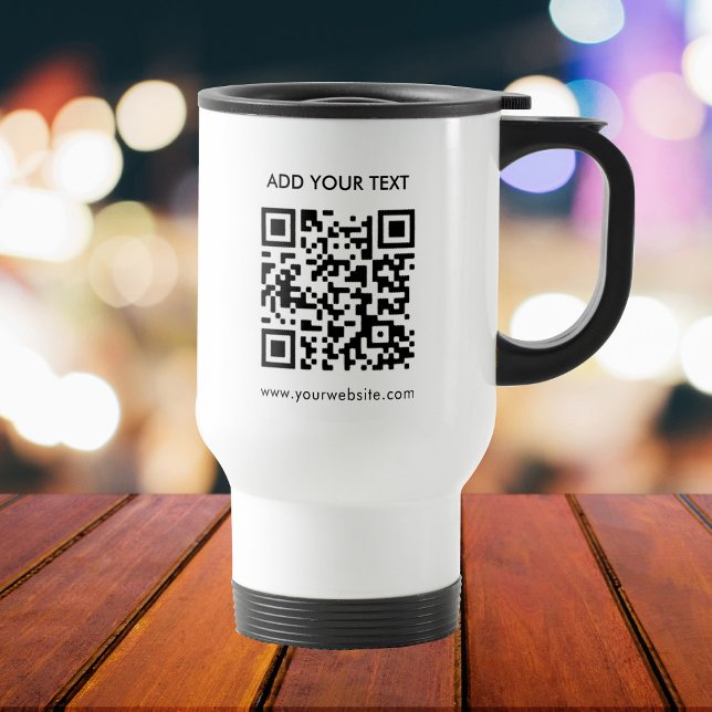 Caneca Térmica Código QR Personalizado e Texto para Empresas Mode (Criador carregado)