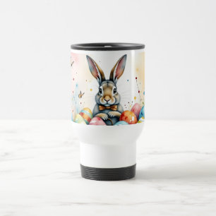 Caneca Térmica Coelhinho de Páscoa Fofo com Ovos Pintados Colorid