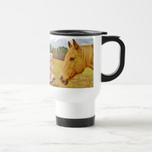 Caneca Térmica Coelho branco e cavalo amarelo