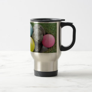 Caneca Térmica Coelho com ovo azul-rosa