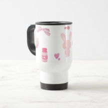 Coelho de Leite de Morango Rosa Pastel Fofo
