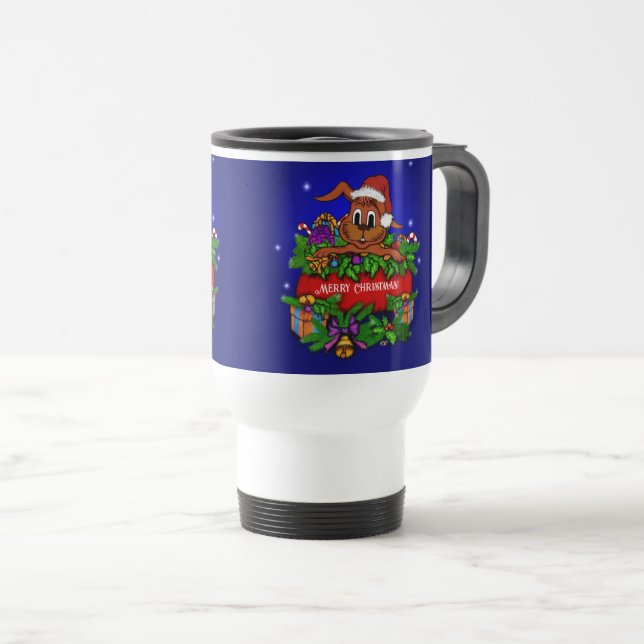 Caneca Térmica Coelho Natal (Frente Esquerda)