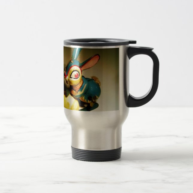 Caneca Térmica coelhos toalha e ovo amarelo páscoa (Direita)