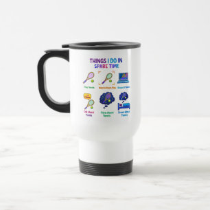 Caneca Térmica Coisas Divertidas que Eu Faço Jogador de Tênis D