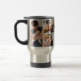 Caneca Térmica Colagem de 7 Fotografias do Melhor Pai Moderno