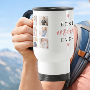 Caneca Térmica Colagem de 7 Fotos de Família Fofa para Presente d
