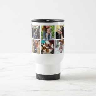 Caneca Térmica Colagem de Fotografias da Família 8 Personalizada