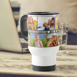 Caneca Térmica Colagem de Fotografias do dia de as mães 9 Fotogra