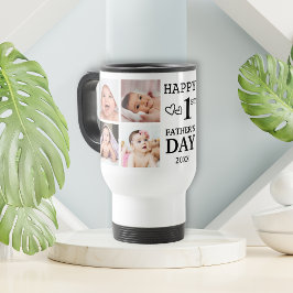 Caneca Térmica Colagem de Fotografias do Feliz Primeiro Dia de os