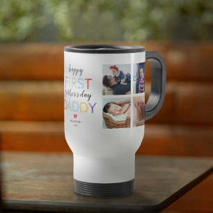 Caneca Térmica Colagem de Fotografias do Primeiro Dia de os pais