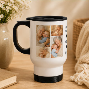 Caneca Térmica Colagem de Fotos da Vovó Personalizada   Dia dos A