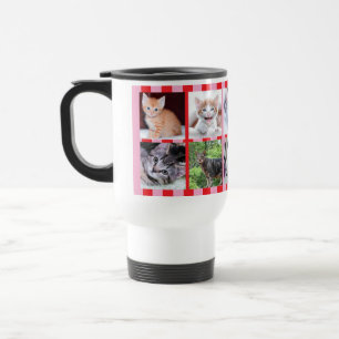 Caneca Térmica Colagem de Fotos de Família e Animais de Estimação
