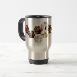 Caneca Térmica Colagem de Fotos do Hexágono Honeycomb 11 Imagens 