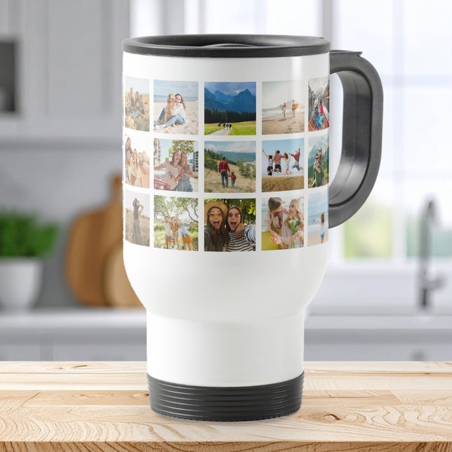 Caneca Térmica Colagem de Fotos Moderna 24 (Criador carregado)