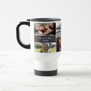 Caneca Térmica Colagem de Fotos Moderna Nós te amamos Pai