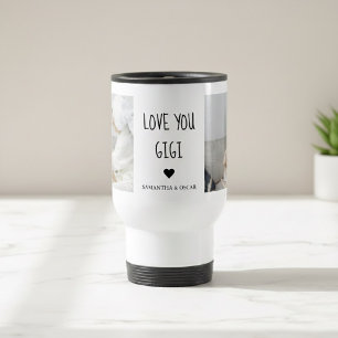 Caneca Térmica Colagem de Fotos Personalizadas 'Eu Te Amo Gigi'