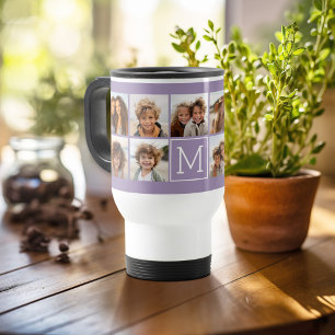 Caneca Térmica Colagem de grade de fotos 11 com monograma