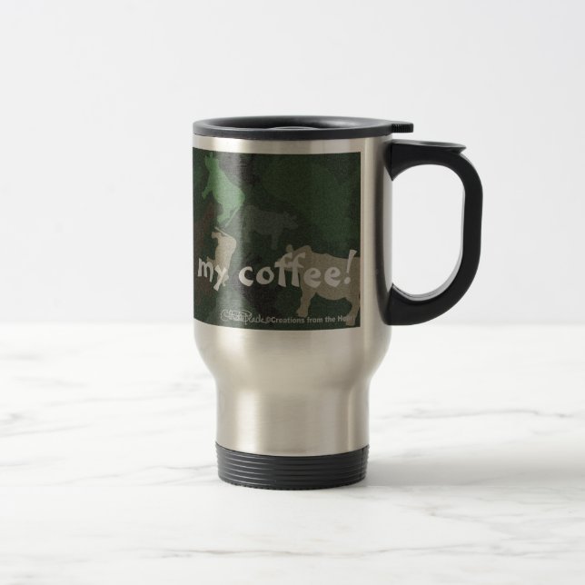 Caneca Térmica Colagem de Vaca CaMOOflage em Verde (Direita)