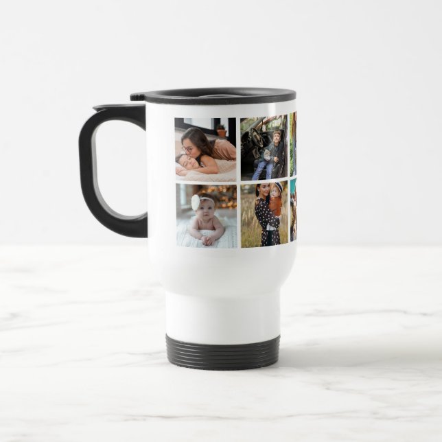 Caneca Térmica Colagem Personalizada de 10 Fotos (Esquerda)