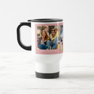 Caneca Térmica Colagem Personalizada de 5 Fotos Citação Familiar