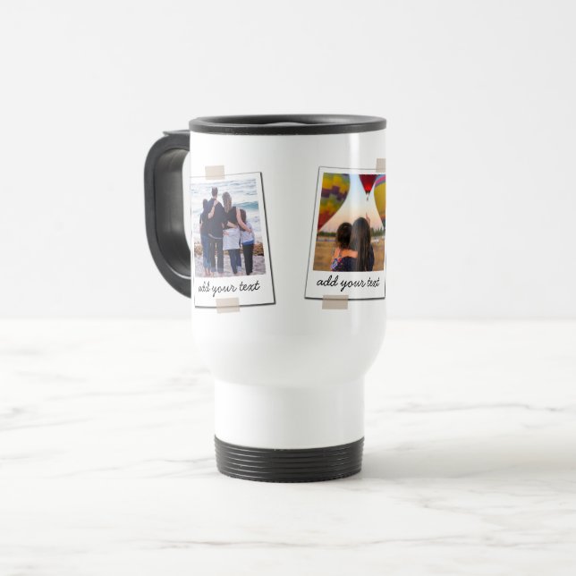 Caneca Térmica Colagem Personalizada de Fotografias da Família 3  (Frente Esquerda)