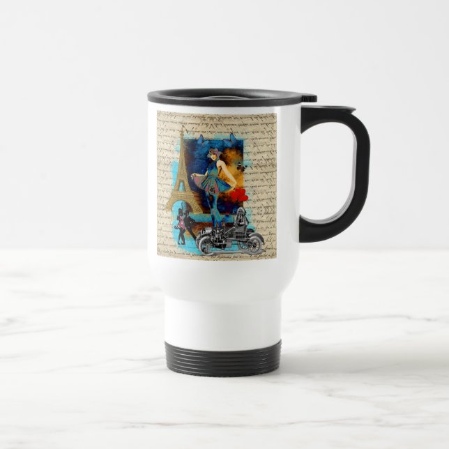 Caneca Térmica Colagem Romântica em Paris (Direita)