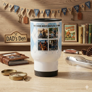 Caneca Térmica Colagem Rustic Argyle 4 Fotos dos Melhores Dias de