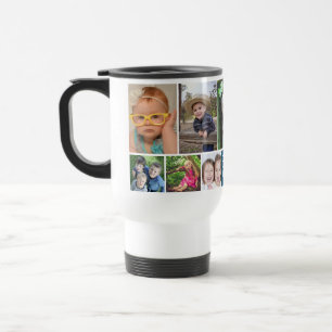 Caneca Térmica Colar de Fotos Azul Personalizado Melhor Mãe do Mu