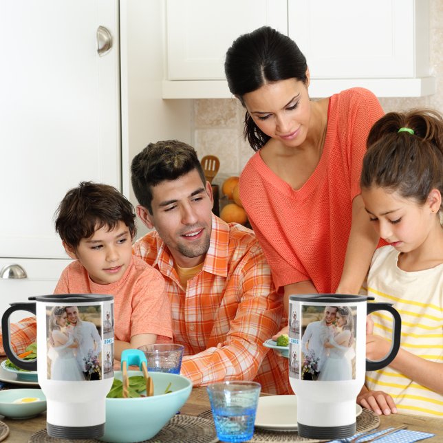 Caneca Térmica Colégio Personalizado de Fotografias de Texto e Fa (Criador carregado)