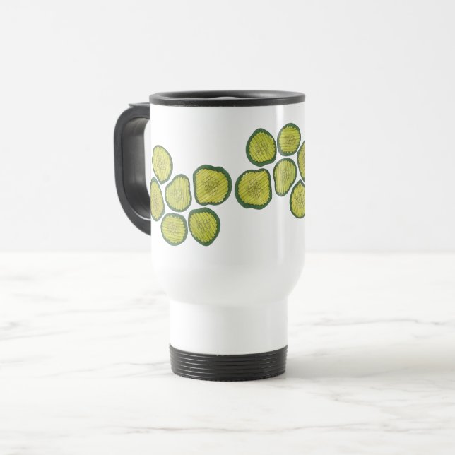 Caneca Térmica Coleta de Dill Chips Comida de picles Verde Crunch (Frente Esquerda)