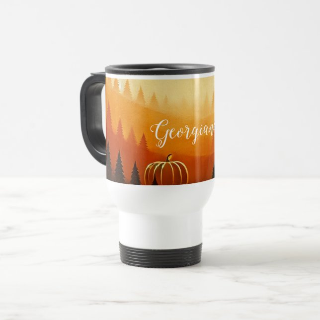 Caneca Térmica Colheita Automática de Pumpkin Personalizada (Frente Esquerda)