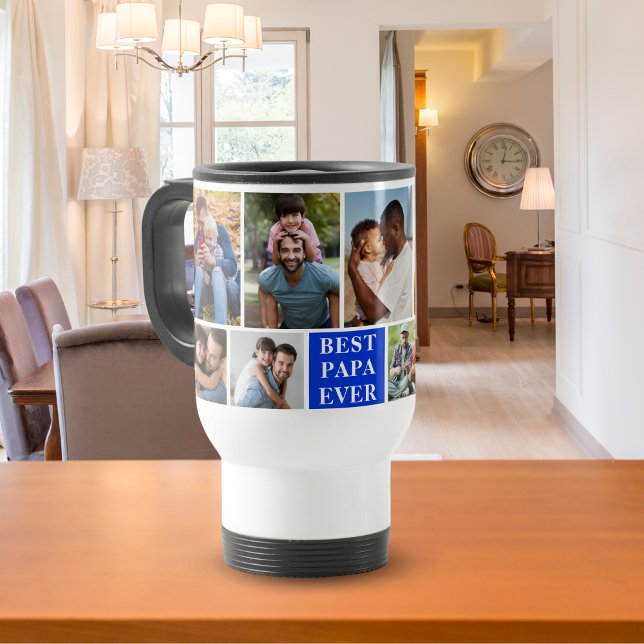 Caneca Térmica Collage 10 Photos Best Papa Ever (Criador carregado)