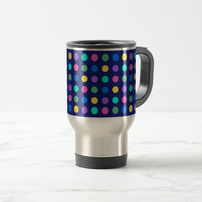 Caneca Térmica Colorful Geometric Dots Drinkware Design -  (Frente Esquerda)
