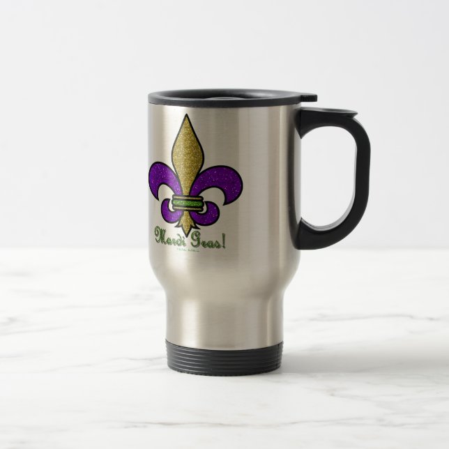 Caneca Térmica Colorida Mardi Gras Fleur De Lis (Direita)
