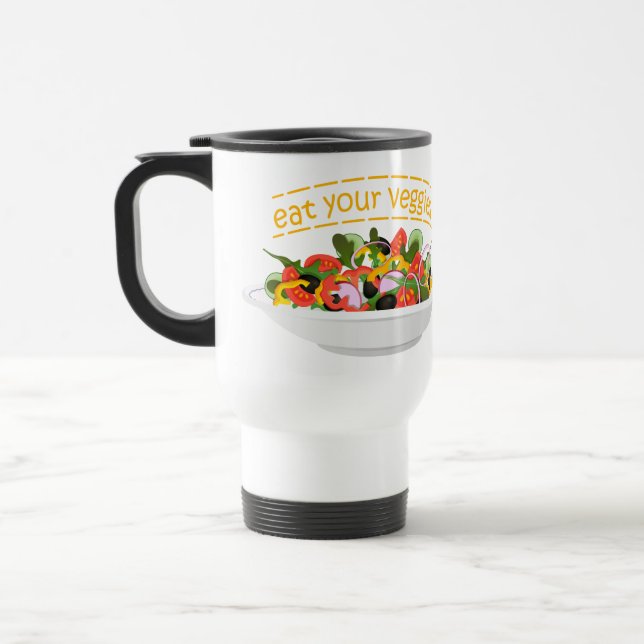 Caneca Térmica Coma seus vegetais Cite salada fresca misturar tig (Esquerda)