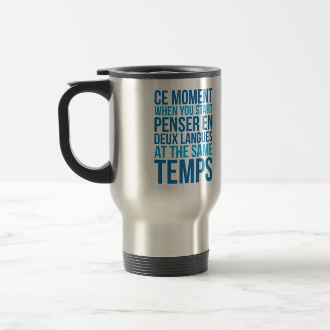 Caneca Térmica Comece En Deux Langues de Penser nos mesmos Temps (Esquerda)