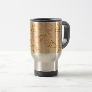 Caneca Térmica Comida de verão fofa com contornos de sorvete
