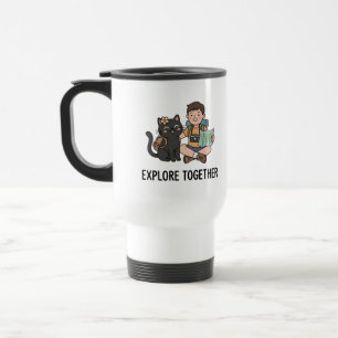 Caneca Térmica Companheiros de Viagem Dono de Gato Preto Design d