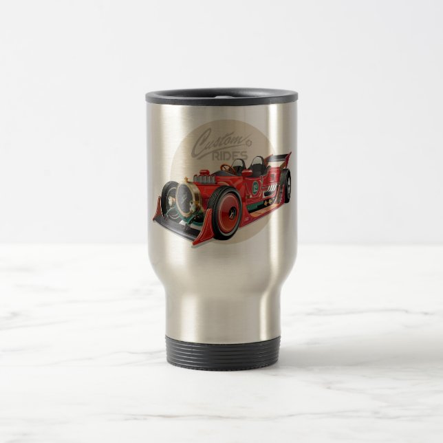 Caneca Térmica Conceito de carro de retrocorrida personalizado (Centro)