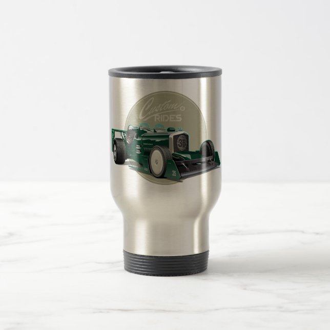 Caneca Térmica Conceito de carro de retrocorrida personalizado (Centro)