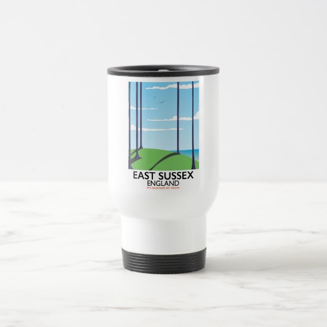 Caneca Térmica Condado de Durham, Inglaterra pôster de trem (Centro)