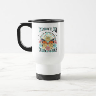 Caneca Térmica Confie em si mesmo Sol Celestial e Borboleta