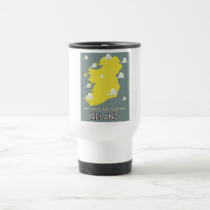 Caneca Térmica Conheça o pôster de viagem vintage Sun Irlanda