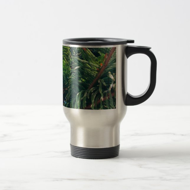 Caneca Térmica Coníferas de pinheiros-verdes (Direita)